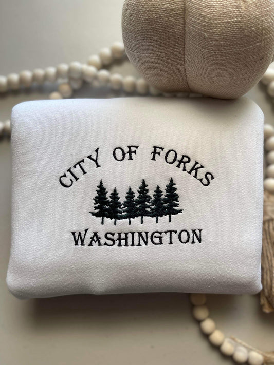 City of Forks Embroidered Sweatshirt