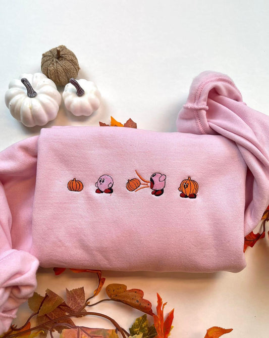 Kirby Pumpkin Embroidered Sweatshirt