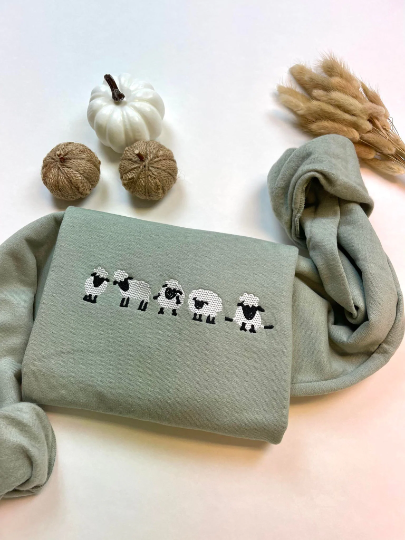 Sheep Embroidered Sweatshirt