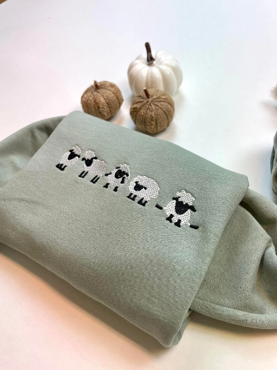 Sheep Embroidered Sweatshirt