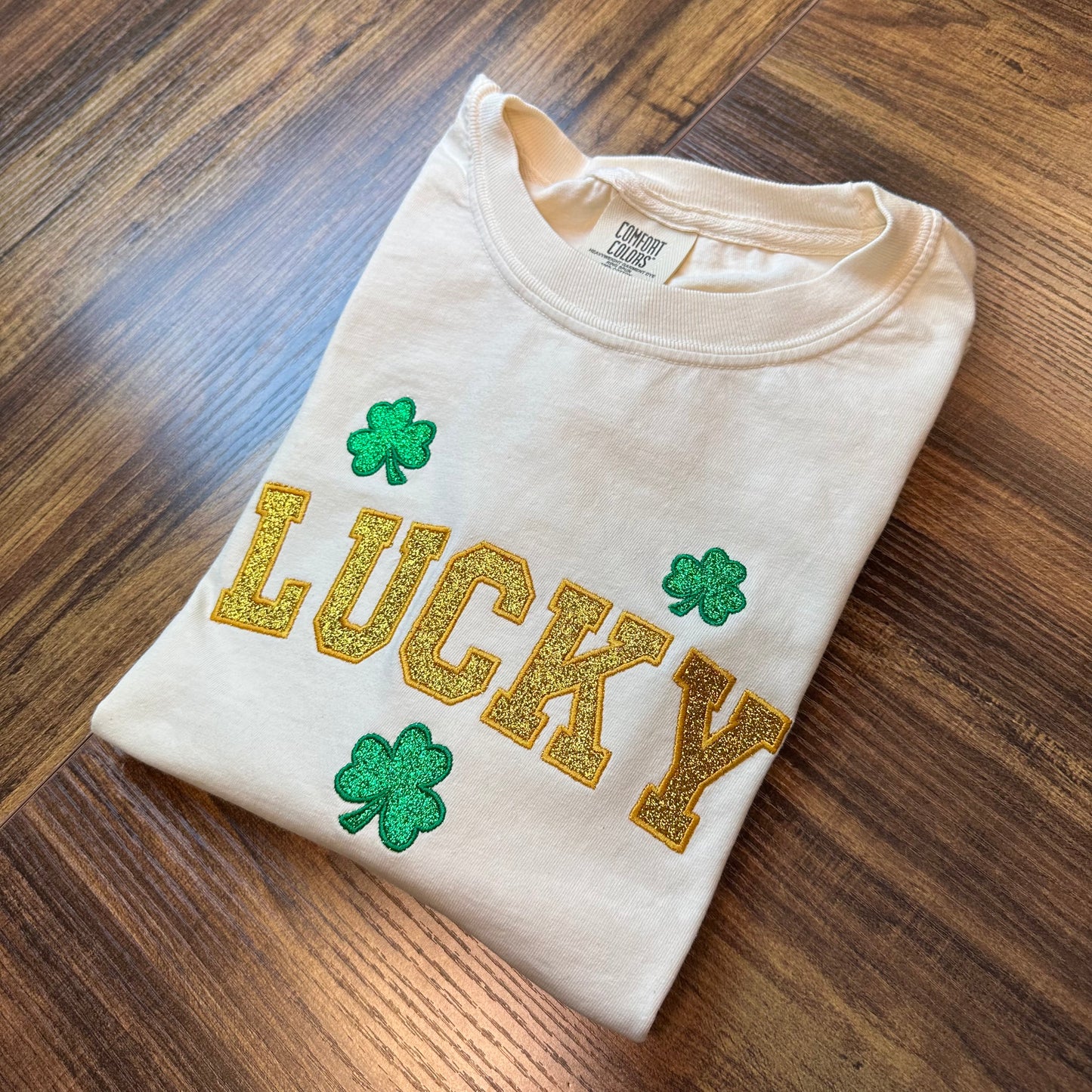 Lucky Glitter Embroidered Tshirt