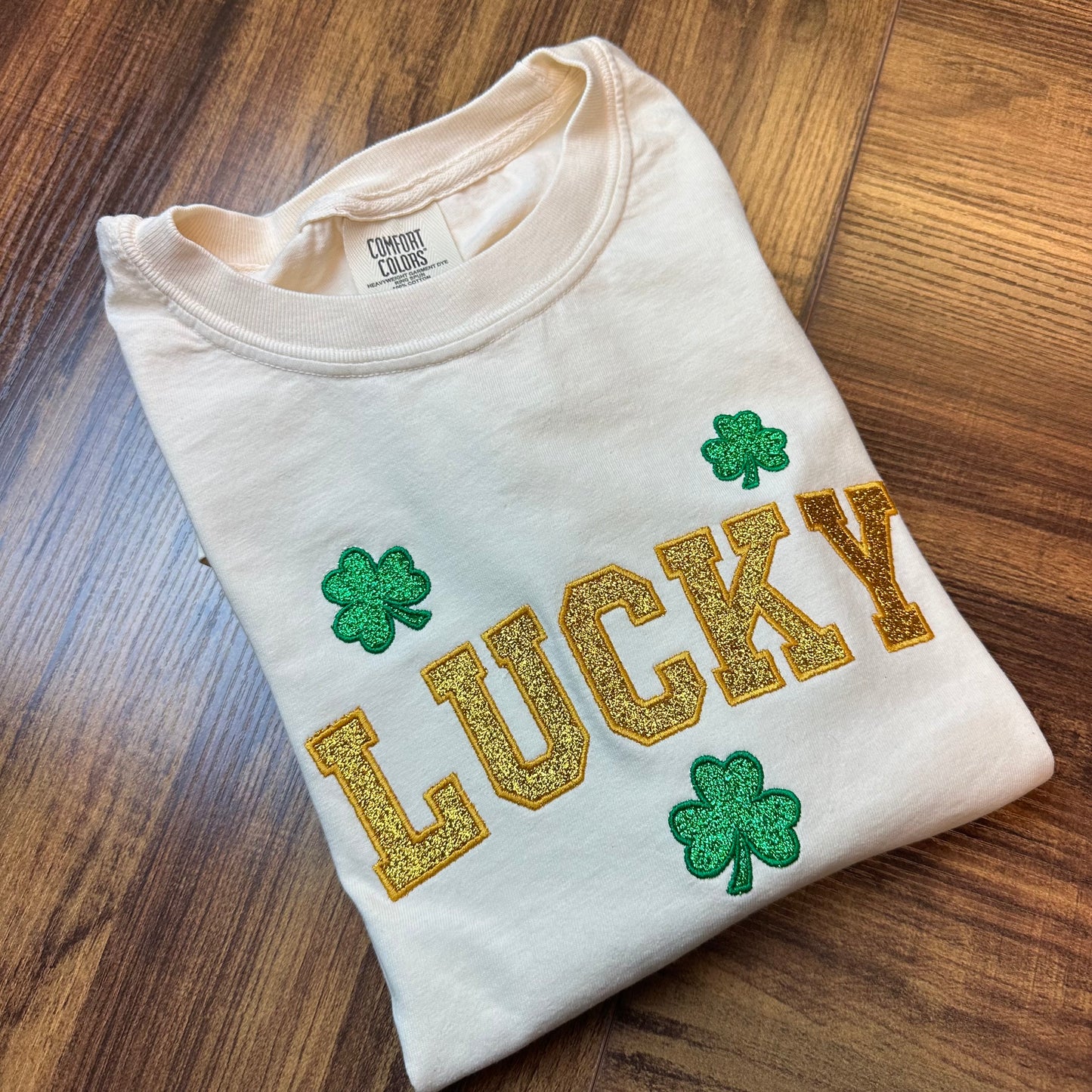 Lucky Glitter Embroidered Tshirt